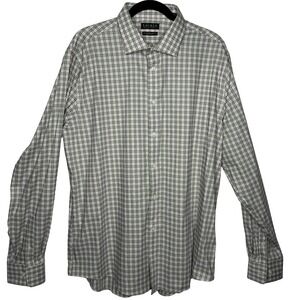 Ralph Lauren Green Plaid Dress Shirt Performance Stretch Regular Fit Men's XL 17